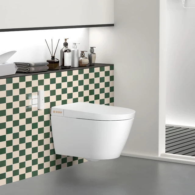 Alt view image 3 of 7 - Grid Tile Peel and Stick Backsplash, 10-Pack, Dark-Green & Warm White 12 x 12 Inch, Enhanced Thickness, Superior Adhesion, Moisture Resistant, Long-Lasting, Minimalist Look, for Kitchen Decor