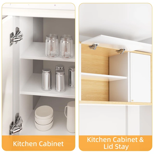 Alt view image 4 of 7 - 10 Pack 90° RV Cabinet Hinges, Heavy Duty Surface Mount Soft Close Accessories, Face Frame & Frameless, Self Closing, No Pre-Drilled Cup Hole for Cabinets, Camper Van, Trailer, Vehicle-Mounted