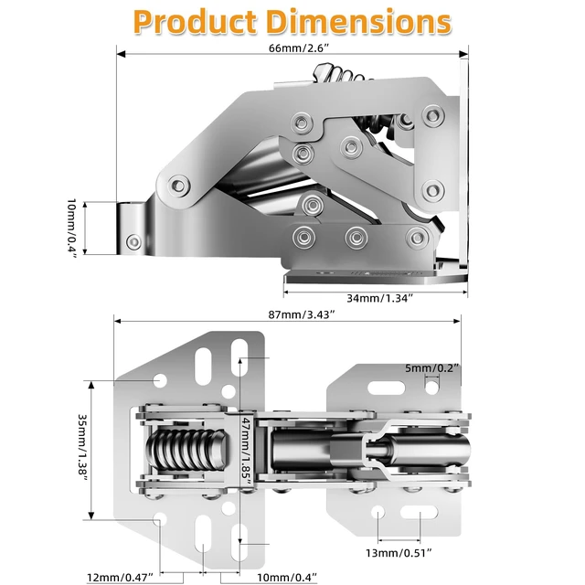 Alt view image 6 of 7 - 10 Pack 90° RV Cabinet Hinges, Heavy Duty Surface Mount Soft Close Accessories, Face Frame & Frameless, Self Closing, No Pre-Drilled Cup Hole for Cabinets, Camper Van, Trailer, Vehicle-Mounted