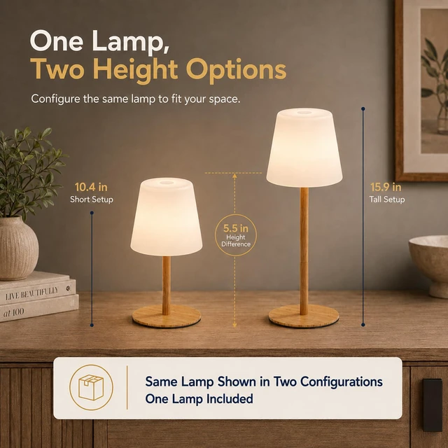 Alt view image 5 of 7 - Shower Lamp Rechargeable Waterproof Lamp, Cordless Table Lamp for Bathroom 4000mAh Battery Operated, IP65 Spa-Like Shower Light, Vanity, Bathtub and Outdoor, 3 Color Modes, Touch Dimming, Wood Grain