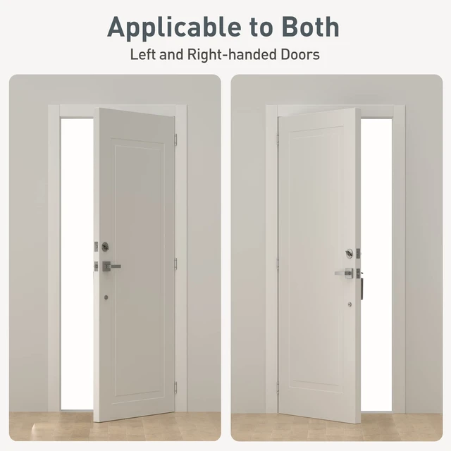 Alt view image 6 of 7 - 3 Pack Self Closing Door Hinges Brushed Nickel 4 Inch Spring Loaded Hinges with 5/8'' Radius Corners Adjustable Tension for Garage, Front Back Door, UL Listed, for Left and Right Hand Door