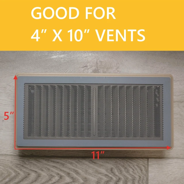 Alt view image 6 of 6 - Extra Strong Magnetic Air Vent Screen Cover for Floor 5-Pack (5'' x 11'', Grey)