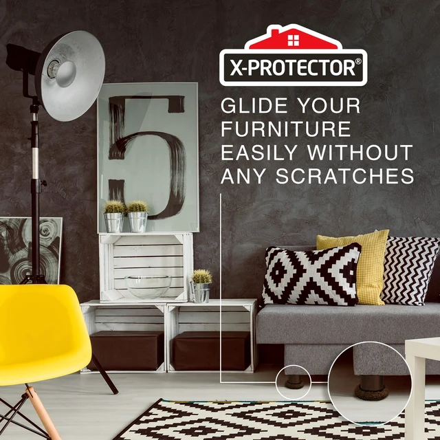 Alt view image 6 of 6 - Furniture Sliders - 8+8 Pack 3 1/2, Multi-Surface, Brown Sliders for Carpet & Hard Floors - 8 Furniture Movers for Carpeted Floors and 8 Hardwood Socks - Move Furniture Easily!