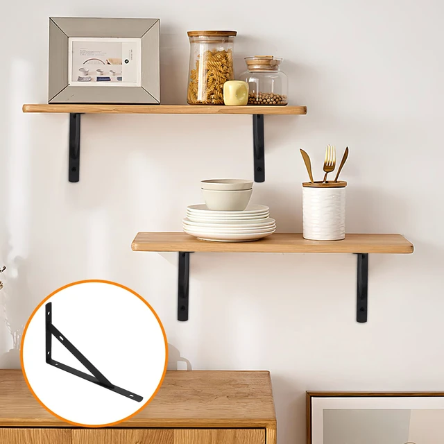 Alt view image 6 of 7 - Heavy Duty Shelf Brackets - 8 Pcs Metal Wall Mount L Shaped Shelves Support Angle Brackets (7.87x4.72 inch)