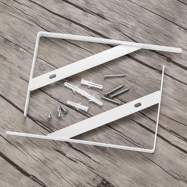 Alt view image 3 of 7 - 8 Pcs Heavy Duty Shelf Brackets, Floating Metal Shelf Brackets, Metal Wall Mount L Shaped Shelves Support Angle Brackets for Heavy Duty Floating Shelves Shelf Brackets (7.87x4.72 inch White)