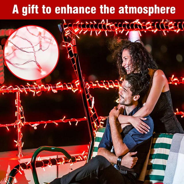 Alt view image 4 of 5 - LED Fairy Lights, Connectable Red Christmas String Lights with Timer Waterproof Light Strand for Christmas Tree, Bedroom, Patio, Wedding, Party, Indoor Outdoor Decor