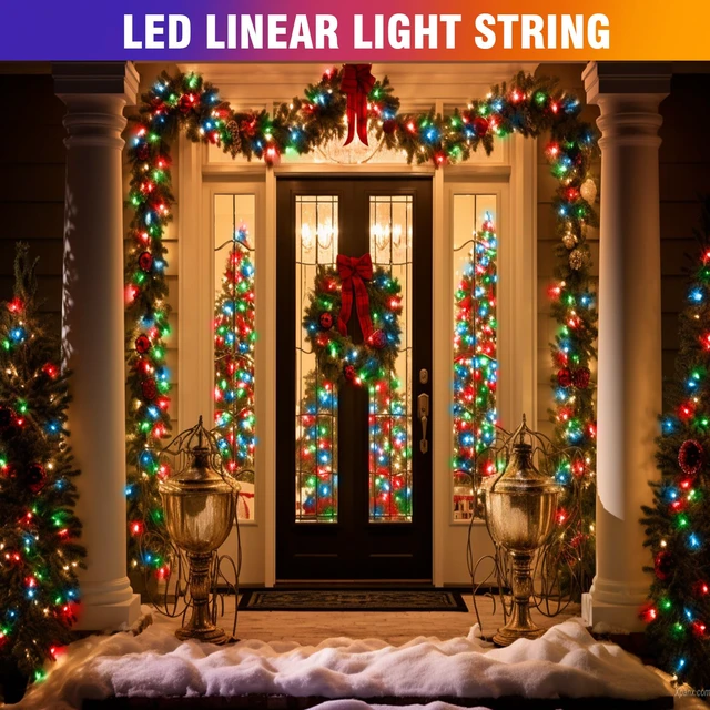 Alt view image 3 of 5 - 100FT Four Color Fairy Lights, Connectable Christmas String Lights Waterproof 8 Lighting Modes Light with Timer for Tree, Bedroom, Patio, Wedding, Party, Indoor Outdoor Decor