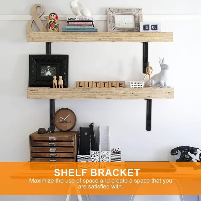 Alt view image 3 of 7 - Heavy Duty Shelf Brackets - 8 Pcs Metal Wall Mount L Shaped Shelves Support Angle Brackets (7.87x4.72 inch)