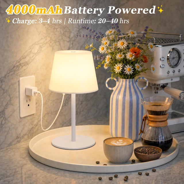 Alt view image 4 of 7 - Shower Lamp Rechargeable Waterproof Lamp, Cordless Table Lamp for Bathroom IP54 Spa-Like Shower Light, 4000mAh Battery Powered, 3 Color Modes, Stepless Dimming and Memory, for Bathtub Outdoor (1Pack)