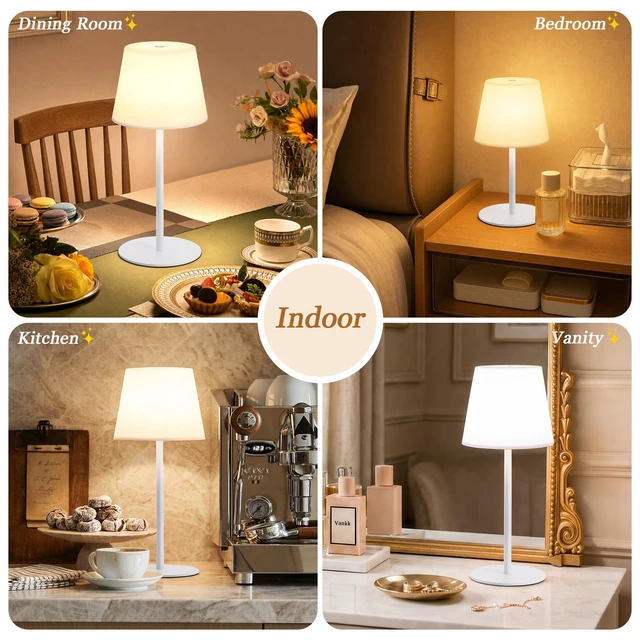Alt view image 7 of 7 - Shower Lamp Rechargeable Waterproof Lamp, Cordless Table Lamp for Bathroom IP54 Spa-Like Shower Light, 4000mAh Battery Powered, 3 Color Modes, Stepless Dimming and Memory, for Bathtub Outdoor (1Pack)