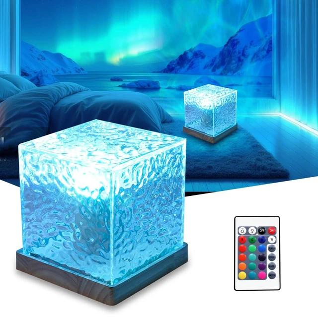Main image of Ocean Wave Projector Light, 16 Colors Rotating Water Lamp, Remote Beach Decor Sea Themed Gradual Northern Lights Projector for Office Bedroom Bar Restaurant (Plug in 5.3in)