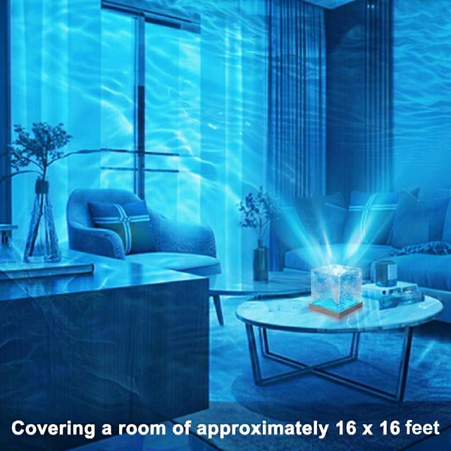 Alt view image 3 of 7 - Ocean Wave Projector Light, 16 Colors Rotating Water Lamp, Remote Beach Decor Sea Themed Gradual Northern Lights Projector for Office Bedroom Bar Restaurant (Plug in 5.3in)