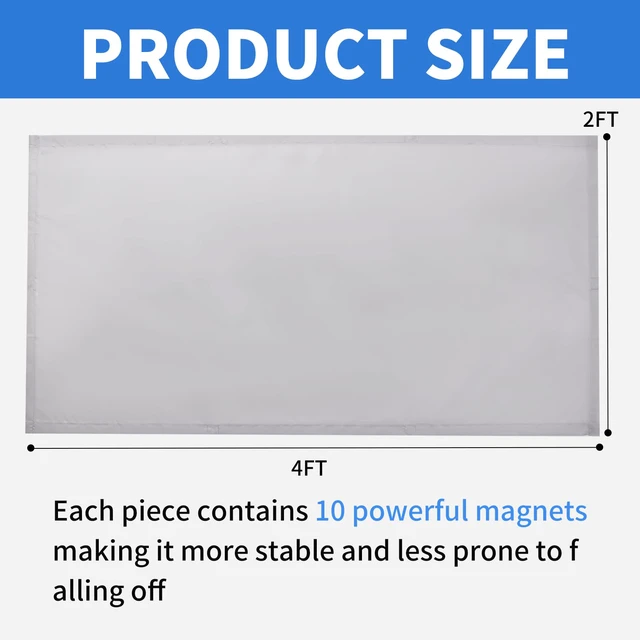 Alt view image 2 of 7 - 4 Pcs Fluorescent Light Covers - Light Covers for Ceiling Lights Classroom, Magnetic Light Filters for Office, Hospitals, Home 4 x 2 Feet (light grey)