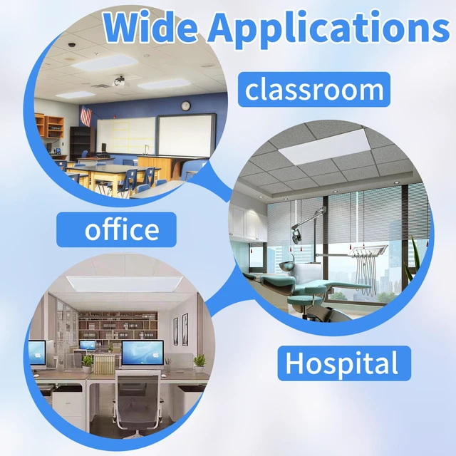 Alt view image 5 of 7 - 4 Pcs Fluorescent Light Covers - Light Covers for Ceiling Lights Classroom, Magnetic Light Filters for Office, Hospitals, Home 4 x 2 Feet (light grey)