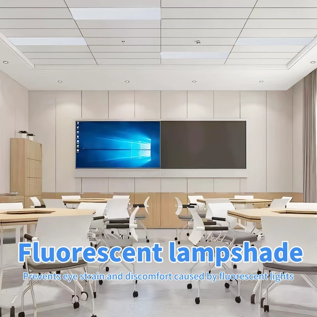 Alt view image 6 of 7 - 4 Pcs Fluorescent Light Covers - Light Covers for Ceiling Lights Classroom, Magnetic Light Filters for Office, Hospitals, Home 4 x 2 Feet (light grey)