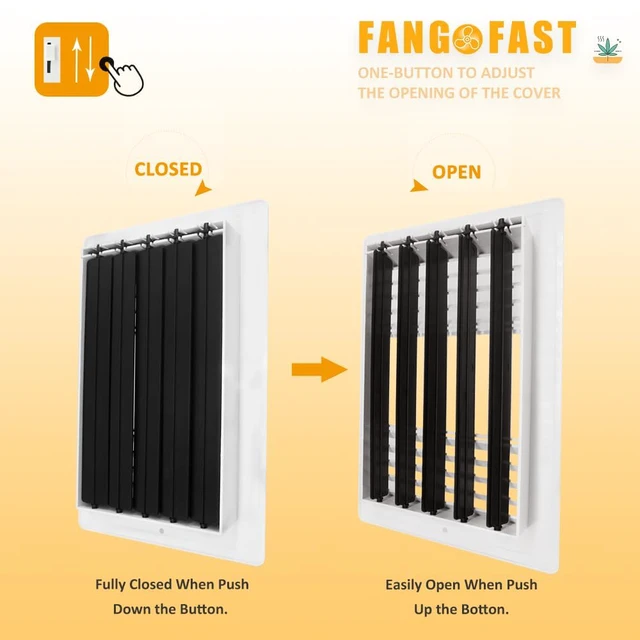 Alt view image 5 of 7 - 2 Pack 10x8 Inch(Duct Opening) Ceiling Register Wall Vent 3-Way Plastic Sidewall Ceiling Air Vent w/Manual Adjuster for Home, Office, Bathroom, Toilet