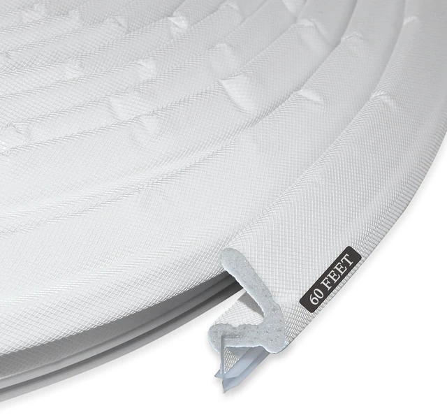 Main image of Kerf Weather Stripping for Door Seal Strip, 60 Ft, White Q Foam Door Weatherstrip Seal, Front Door Seal Strip for Door Frame with Slot Card, Slot Installation, Easy Cut to Size