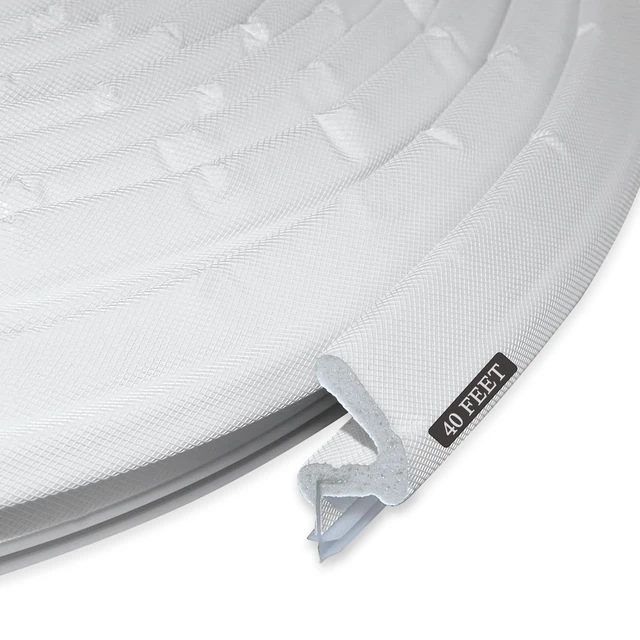 Main image of Kerf Weather Stripping for Door Seal Strip, 40 Ft, White Q Foam Door Weatherstrip Seal, Front Door Seal Strip for Door Frame with Slot Card, Slot Installation, Easy Cut to Size