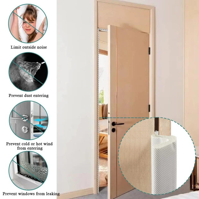 Alt view image 4 of 7 - Kerf Weather Stripping for Door Seal Strip, 40 Ft, White Q Foam Door Weatherstrip Seal, Front Door Seal Strip for Door Frame with Slot Card, Slot Installation, Easy Cut to Size