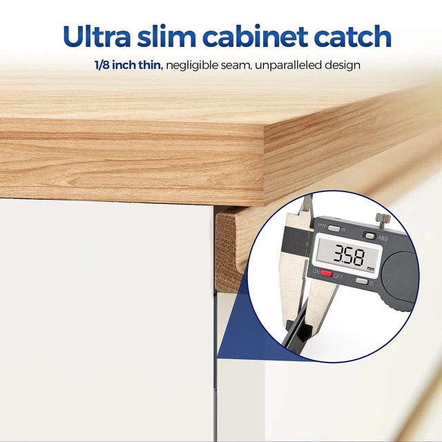 Alt view image 3 of 7 - Ultra Thin Cabinet Magnetic Door Catch Stainless Steel,Matte Black,18 Pack Cabinet Magnets Adhesive Drawer Latch, Stick-On Mount, For Cabinets, Drawers, Closets, Cupboard Wardrobe