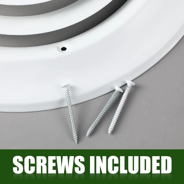 Alt view image 4 of 6 - 1 Pcs 12 Inch Round Vent Cover, White Ceiling Diffuser with Screws Outer Dimensions 15-15/16", HVAC Vent Duct Register Cover, Replacement Exhaust Fan Covers for Home Office Kitchen Ventilation