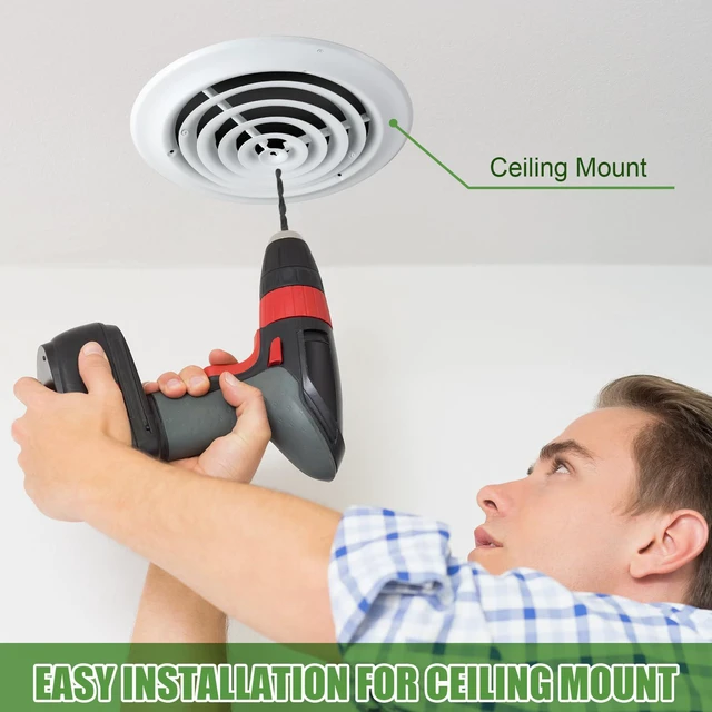 Alt view image 5 of 6 - 1 Pcs 12 Inch Round Vent Cover, White Ceiling Diffuser with Screws Outer Dimensions 15-15/16", HVAC Vent Duct Register Cover, Replacement Exhaust Fan Covers for Home Office Kitchen Ventilation