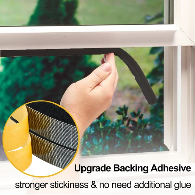 Alt view image 5 of 6 - High Density Foam Tape Air Conditioner Window Seal, 2x1 Inch Thick Foam Stripe with Adhesive for Window AC Insulation, Weather Stripping for Doors and Windows Insulation, AC Foam Tape, Black