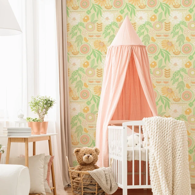 Alt view image 3 of 6 - Boho Floral Wallpaper Peel and Stick, 17.3" x 480" Removable Contact Paper Dark Botanical Flowers Wall Mural for Decorative Bedroom Bathroom Home Wall