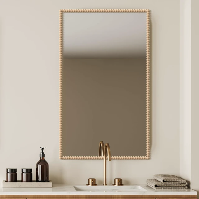 Alt view image 3 of 7 - Flexible Bead Molding Trim Peel and Stick Wood 10ft /12 mm Pearl Beads Design for Mirror Frame, Bathroom Backsplash, TV Wall Edge, Ceiling, Cabinet, Foam Material, Easy DIY