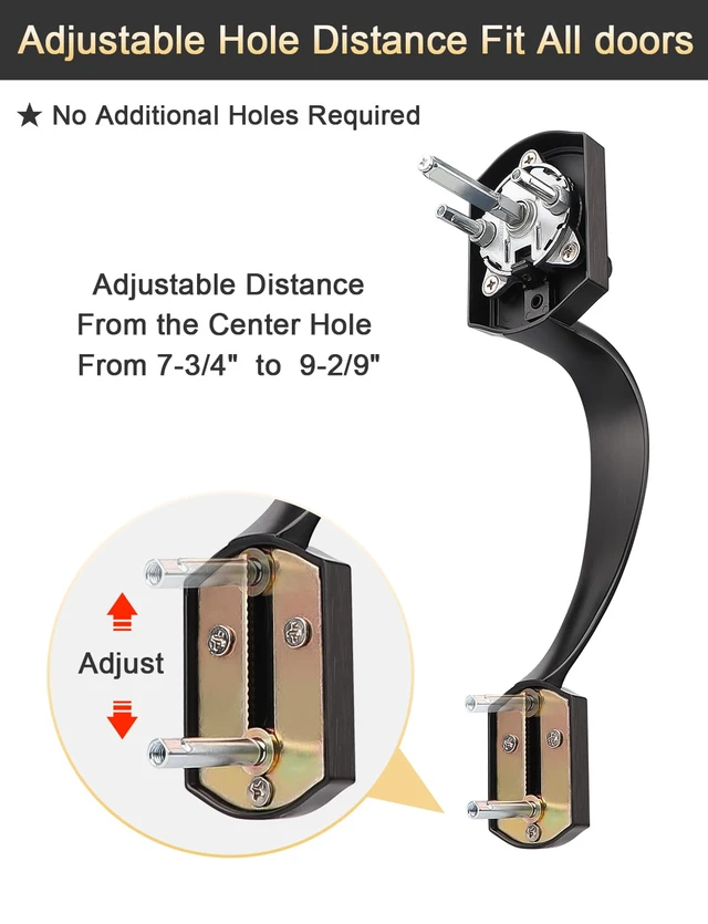 Alt view image 2 of 7 - Oil Rubbed Bronze Front Door Handle No Lock 45° EasySwing Door Handle, Compatible with Smart Lock & Deadbolt for Household Front Door