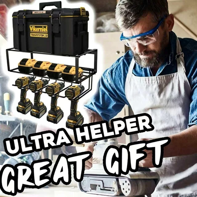 Alt view image 7 of 7 - Power Tool Organizer, 120LB Bearing Assemble-free Wall Mount Cordless Drill Holder Utility Racks Storage For Dewalt Milwaukee Christmas Fathers Gifts Husband Garage Workshop On Clearance
