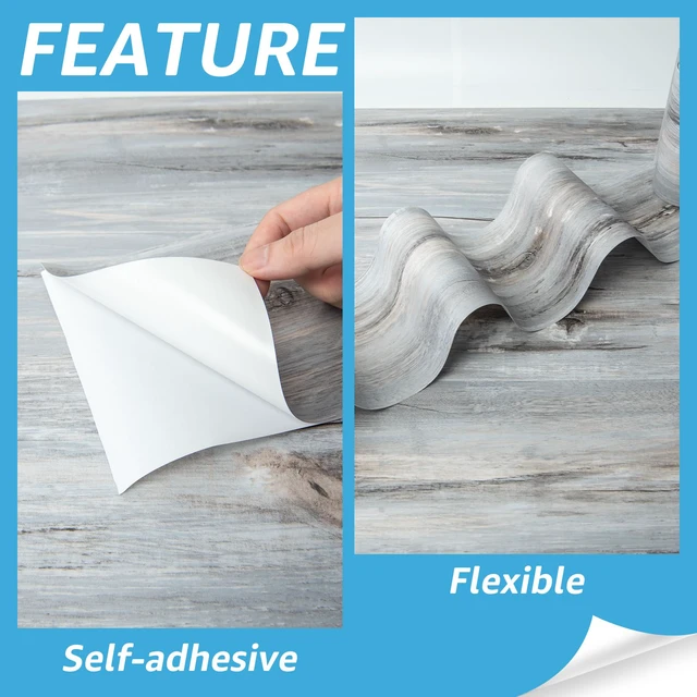 Alt view image 6 of 7 - Wood Textured Peel and Stick Vinyl Floor Tiles, 40-Pack, Dust Grey Rigid Surface, Waterproof, Fire-Proof, Self-Adhesive, Easy to Clean, Cover 60 sq.ft, Ideal for Bedroom, Living Room, Kitchen