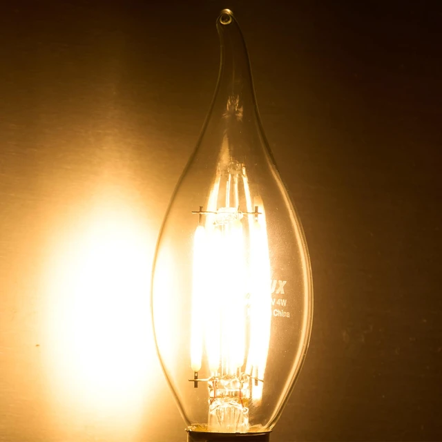 Alt view image 7 of 7 - Dusk to Dawn Candelabra Bulbs Outdoor, CA11 Vintage, Candle Flame Tip Full Glass, Non-Plastic, Soft White 2700K, 4W=40W, 450LM LED Light Sensing Auto On/Off Bulb, E12 Base, 4-Pack, HQ-H035