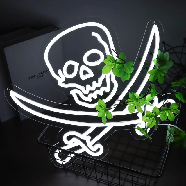 Alt view image 2 of 6 - Skull Neon Signs for Wall DecorLED Neon Lights for GameroomMan CaveBirthdayChristmas Gifts for kids