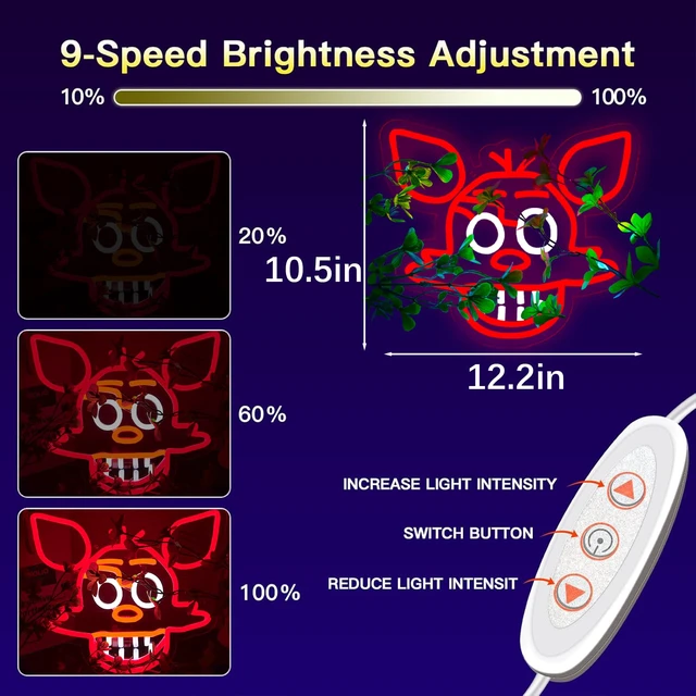 Alt view image 4 of 6 - Fnaf Fox Neon Sign for Wall DecorFive Nights LED Neon Lights for GameroomBirthdayChristmas Gifts for kids