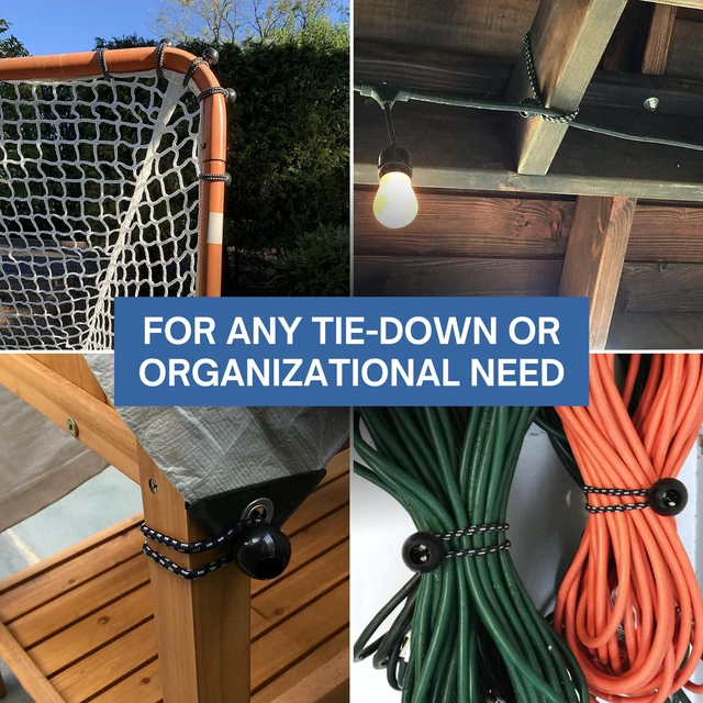 Alt view image 4 of 7 - BB-11B Ball Bungee Cord, Heavy-Duty & Versatile, Indoor & Outdoor, Tarp Tie-Down, Organize & Secure, 11-Inch, Black, (50 Pack)