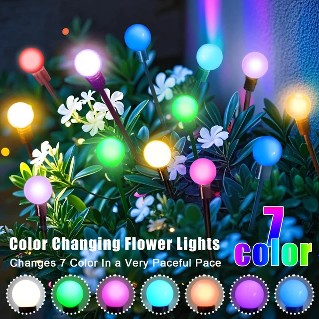 Alt view image 3 of 7 - Solar Lights Outdoor Waterproof 4 Pack of 24 LEDs Unique Gifts Women Multicolor Swaying Solar Lights Outdoor for Yard Pathway Patio, Swaying Lawn Decor as Gardening Gifts for Women Holiday