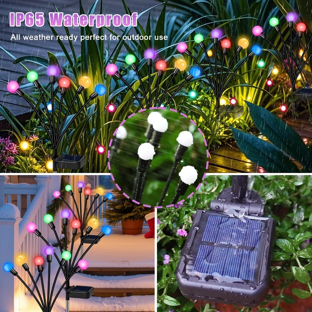 Alt view image 5 of 7 - Solar Lights Outdoor Waterproof 4 Pack of 24 LEDs Unique Gifts Women Multicolor Swaying Solar Lights Outdoor for Yard Pathway Patio, Swaying Lawn Decor as Gardening Gifts for Women Holiday
