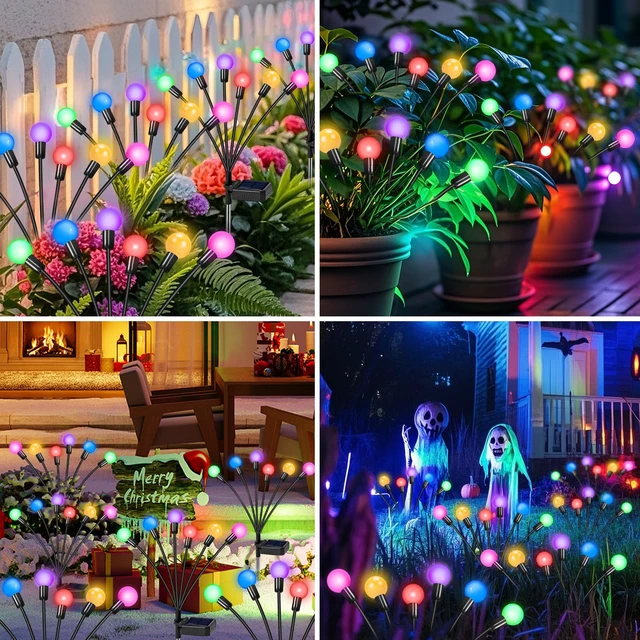 Alt view image 7 of 7 - Solar Lights Outdoor Waterproof 4 Pack of 24 LEDs Unique Gifts Women Multicolor Swaying Solar Lights Outdoor for Yard Pathway Patio, Swaying Lawn Decor as Gardening Gifts for Women Holiday
