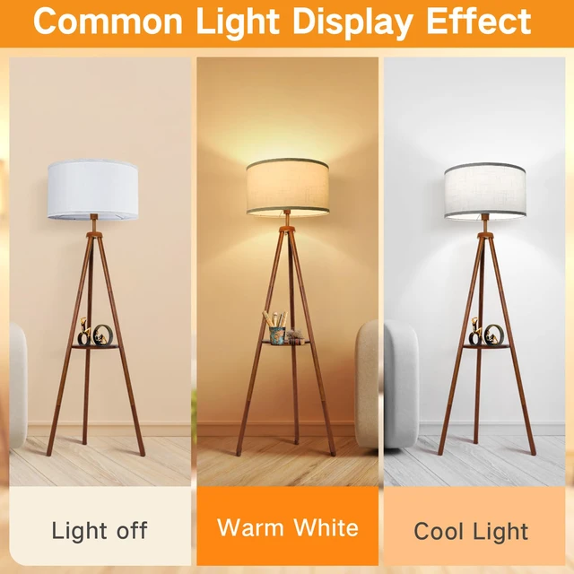 Alt view image 4 of 7 - White Large Drum Lamp Shades for Floor Lamps, 16" Top x 16" Bottom x 9" High, Easy to Assemble, Replacement Linen Lampshades for Table Lamps & Bedside Lamps (1.65" Spider)