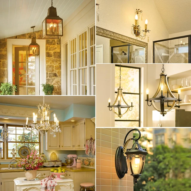Alt view image 4 of 7 - Dimmable E12 LED Candelabra Bulbs 60W Equivalent, Soft White 3000K, 600LM Chandelier Light Bulb, B11 LED Candle Light Bulbs, 12 Pack