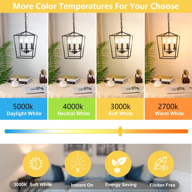 Alt view image 7 of 7 - Dimmable E12 LED Candelabra Bulbs 60W Equivalent, Soft White 3000K, 600LM Chandelier Light Bulb, B11 LED Candle Light Bulbs, 12 Pack