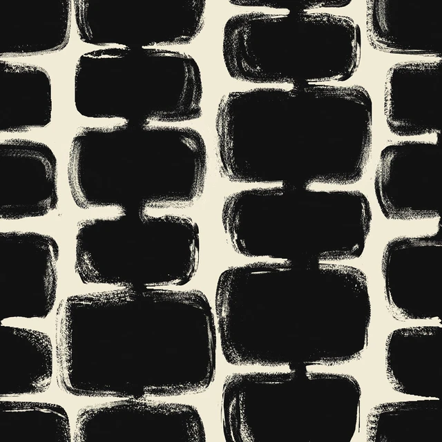 Main image of 17.3"x393" Peel and Stick Wallpaper Black and Cream White Contact Paper Mid Century Modern Abstract Geometric Wall Paper Self Adhesive Removable Wallpaper for Bathroom and Bedroom Vinyl