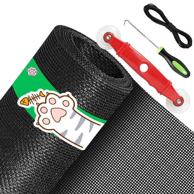 Main image of Pet Proof Window Screen Replacement Kit, 59"x106" Durable High Hardness Screen Mesh Replacement Window Screens Repair Kit for Sliding Screen Door,Patio and Windows.(Folded Package with Tool Kit)