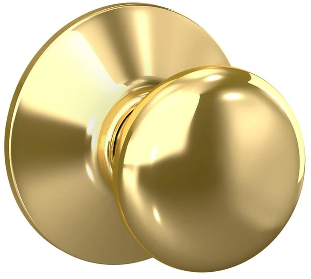 Alt view image 2 of 7 - Plymouth Hall/Closet Passage Door Knob, Bright Brass Hall or closet door knob with no lock, Easy to install, Certified durability, Universal fit - Door Knobs Passage Brass