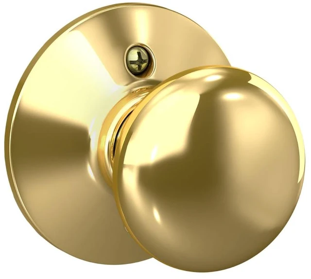 Alt view image 3 of 7 - Plymouth Hall/Closet Passage Door Knob, Bright Brass Hall or closet door knob with no lock, Easy to install, Certified durability, Universal fit - Door Knobs Passage Brass