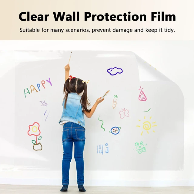 Alt view image 4 of 7 - Clear Contact Paper Peel and Stick Wallpaper Removable 15.7"×393" Wall Protector Transparent Wall Protective Film Waterproof Wallpapers for Countertops for Kitchen Backsplash for Bathroom