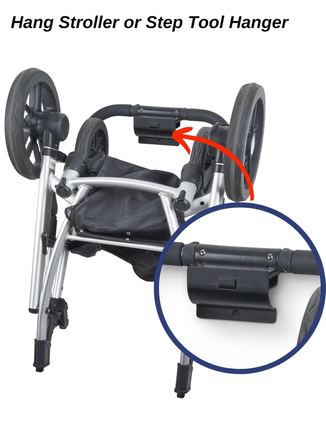 Alt view image 6 of 7 - Ladder Hook - Black Heavy Duty Garage Wall Hanger - Utility Tool Storage Sleek and Durable Wall Mounted Hook for Ladders, Folding Chairs and Step Stools, Helps Organise Home, Garage or Shed