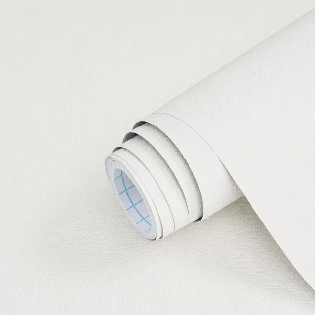 Main image of 17.7"x 197" Peel and Stick Wallpaper White Contact Paper Self-Adhesive Thick Removable Waterproof Wallpaper Vinyl for Cabinets Countertops Bathroom Kitchen Wall Decor
