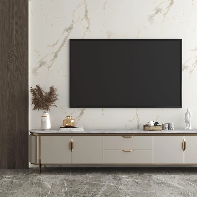 Alt view image 4 of 7 - 24"x160" White and Gold Marble Contact Paper 24 Inch Wide Marble Peel and Stick Countertop Contact Paper Waterproof Self Adhesive Marble Peel and Stick Wallpaper for Walls Counter Tops Vinyl